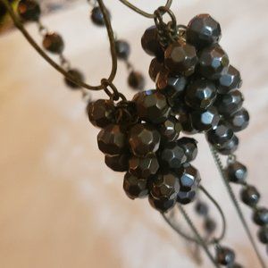 Vintage layered bronze beaded necklace